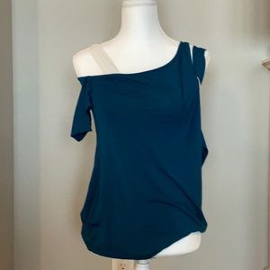 PattyBoutik teal/white top!